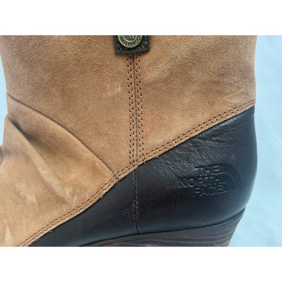 The North Face Maisie Waterproof Wedge Ankle Boots Women 9 Brown Suede & Leather - Picture 6 of 8